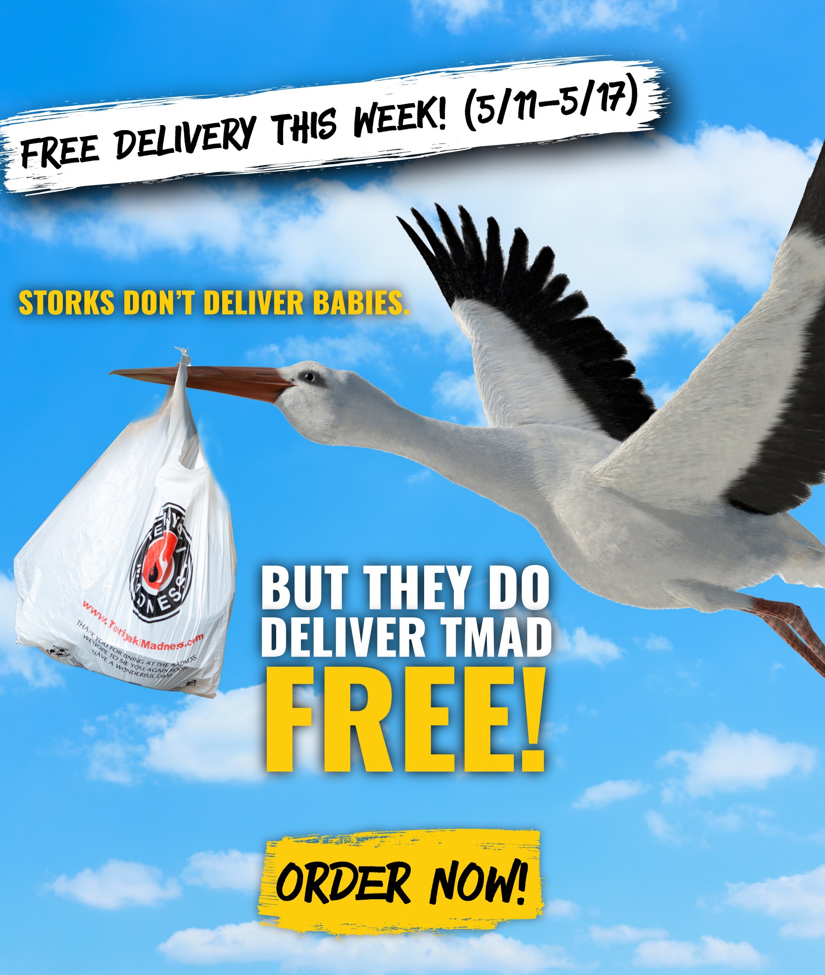 Opens in a new in Window. Order for free delivery week. TMAD app or website. Ends May 17. Opens in a new in Window. Order for free delivery week. TMAD app or website. Ends May 17.
