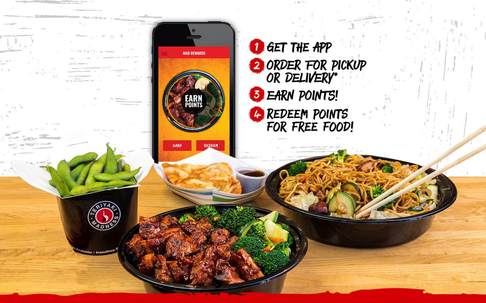 Get the App. Earn Points. Get free food. 