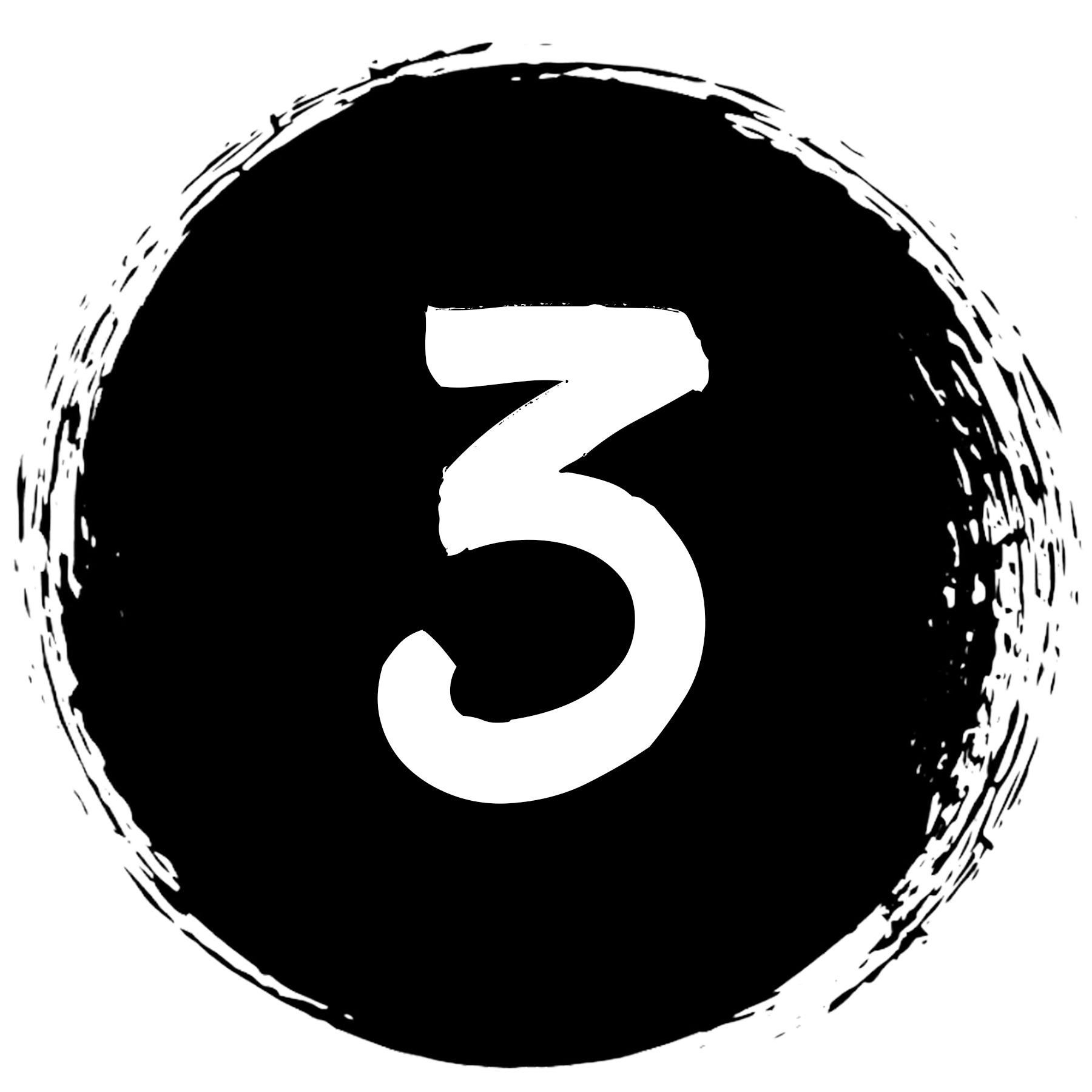 A photo of the number three