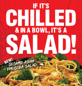 A post about "if it's chilled and in a bowl, it's a salad!"
