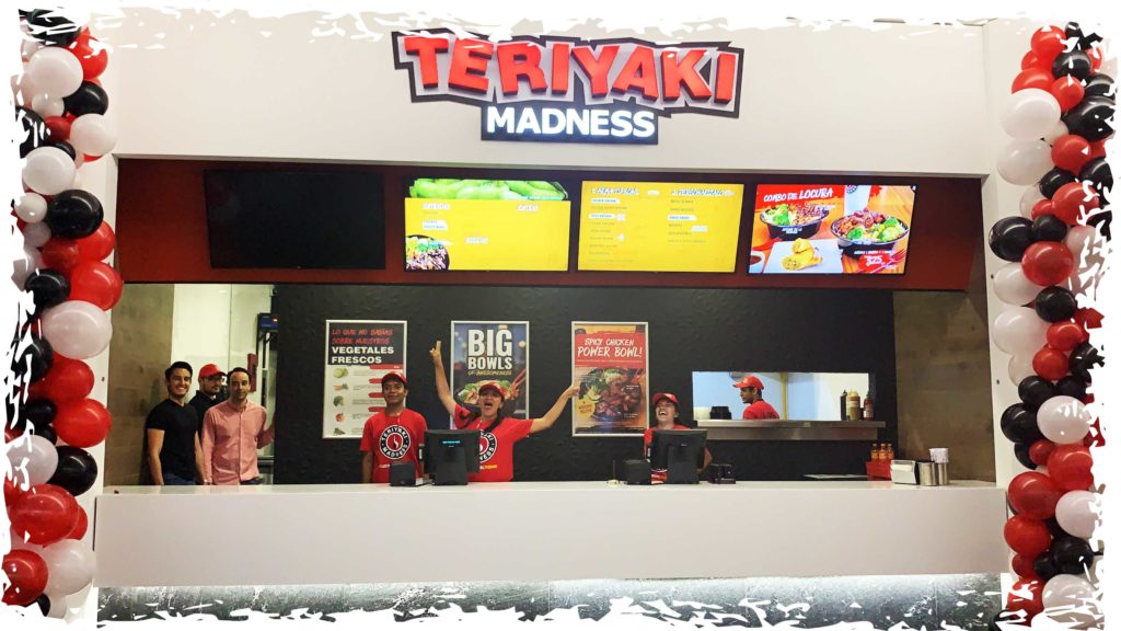 A picture of the counter of Teriyaki Madness in Mexico